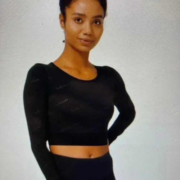 LULULEMON  Wunder Under Crop LS Embossed Special Edition​ - Picture 1 of 5